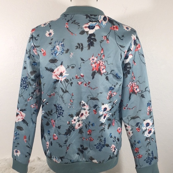 FLORAL PRINT ZIPPER CASUAL JACKET WOMEN’S medium - Picture 3 of 5